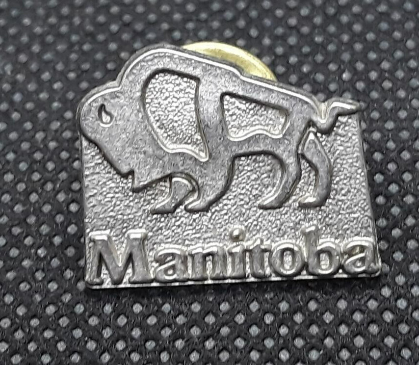 Vintage Metal Lapel Pin ~ Manitoba Canada Bison