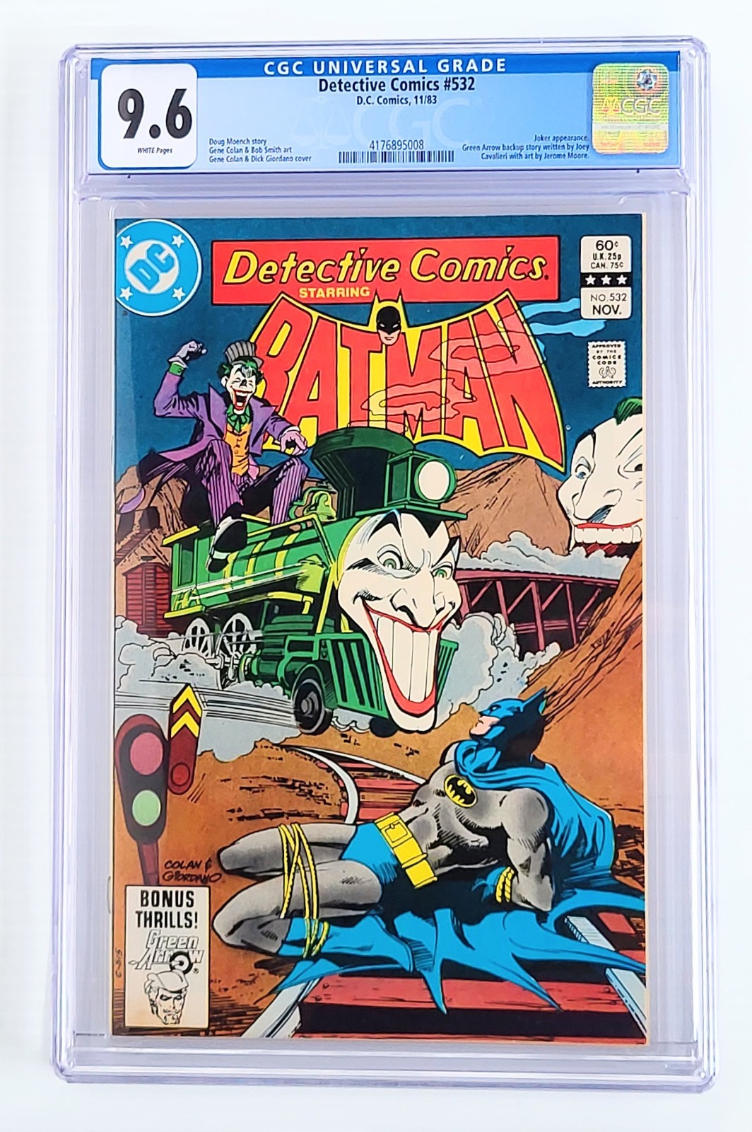 Detective Comics #532 DC 1983 CGC 9.6 White Pages Classic Joker Batman Cover NM+
