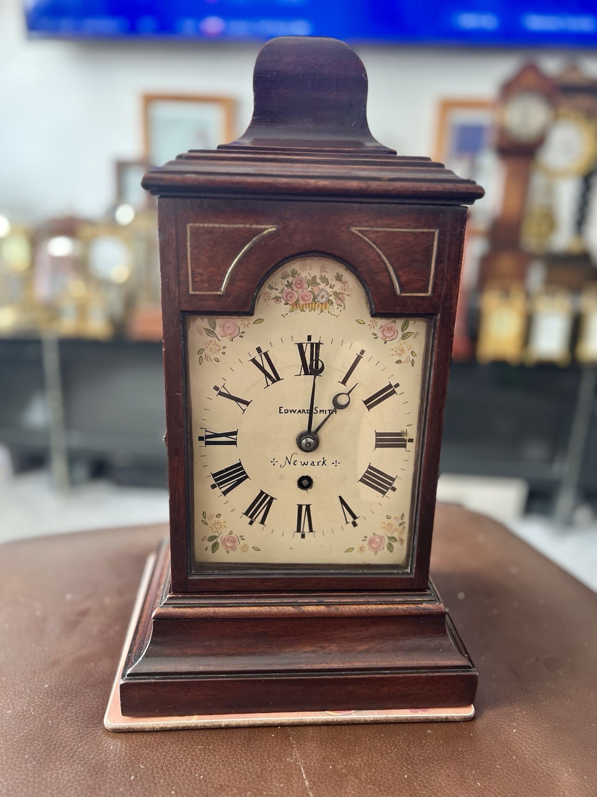 1863 Antique Single Fusee English Clock Signed Edward Smith Newark  Serviced .
