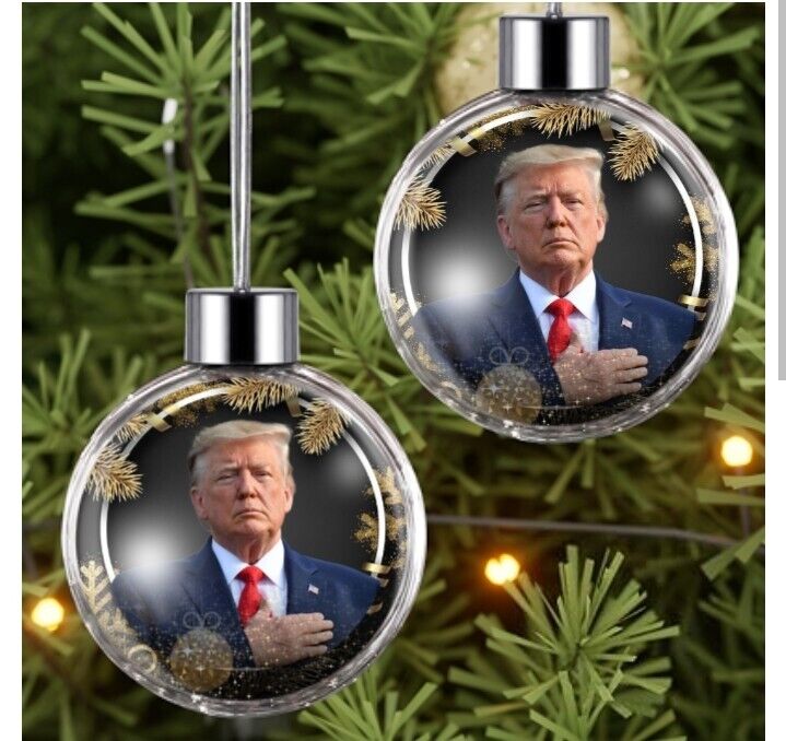 President Trump Premium Acrylic Christmas Ornament (Set of 4). Double Sided.