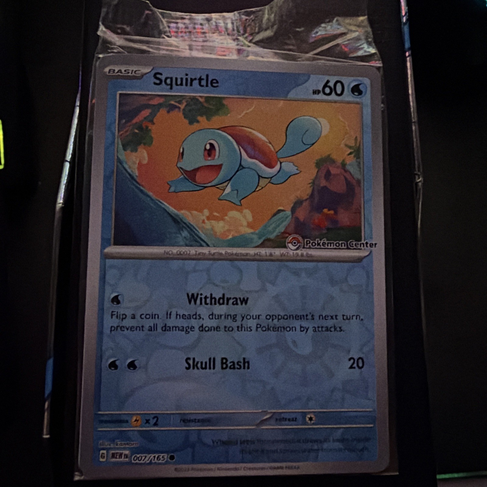 Squirtle 007/165 Pokémon Center Stamp Promo Pokemon Card 151 (SEALED) UK