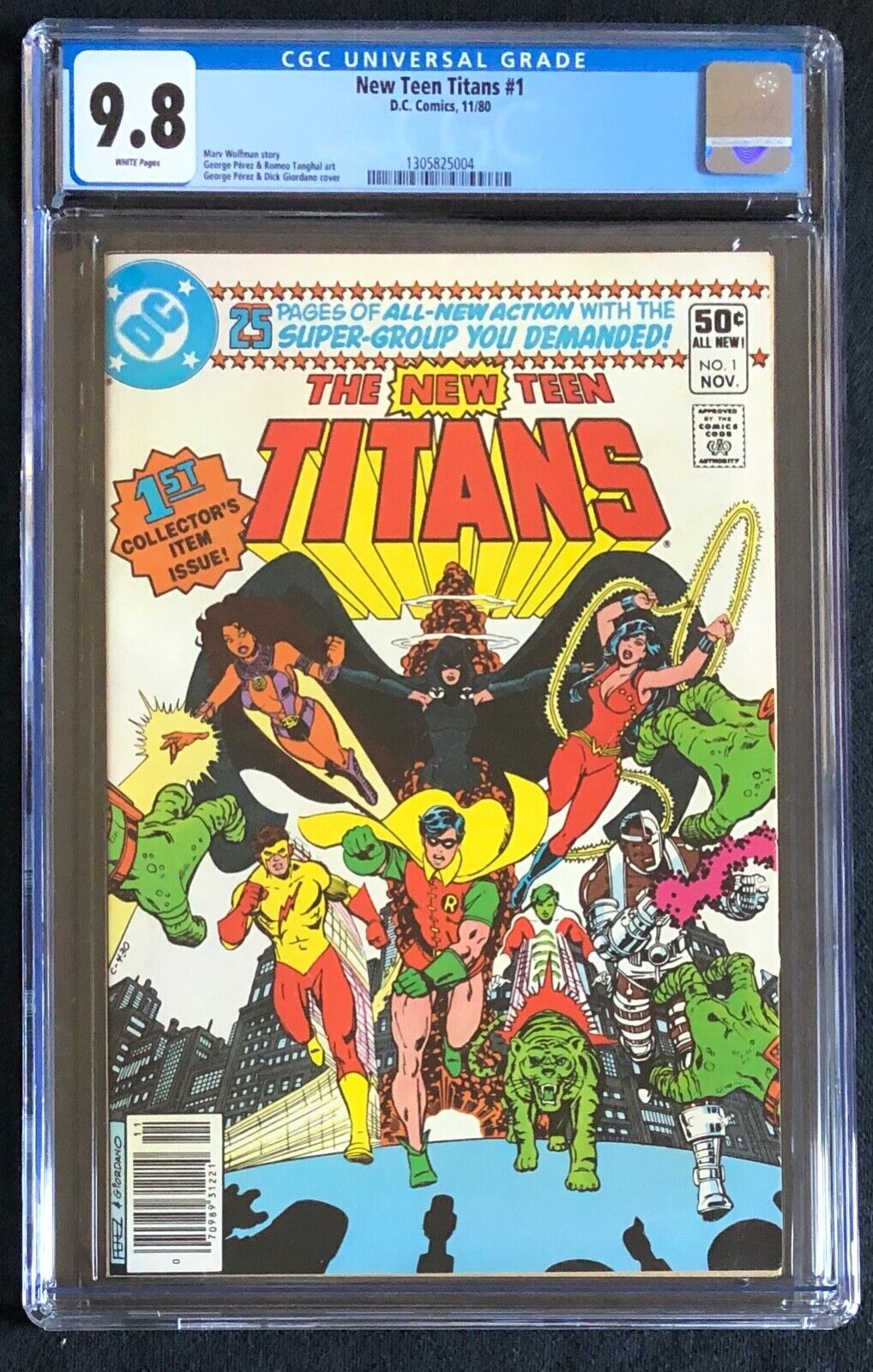 New Teen Titans 1 CGC 9.8 WHITE PAGES  NEWSSTAND Edition