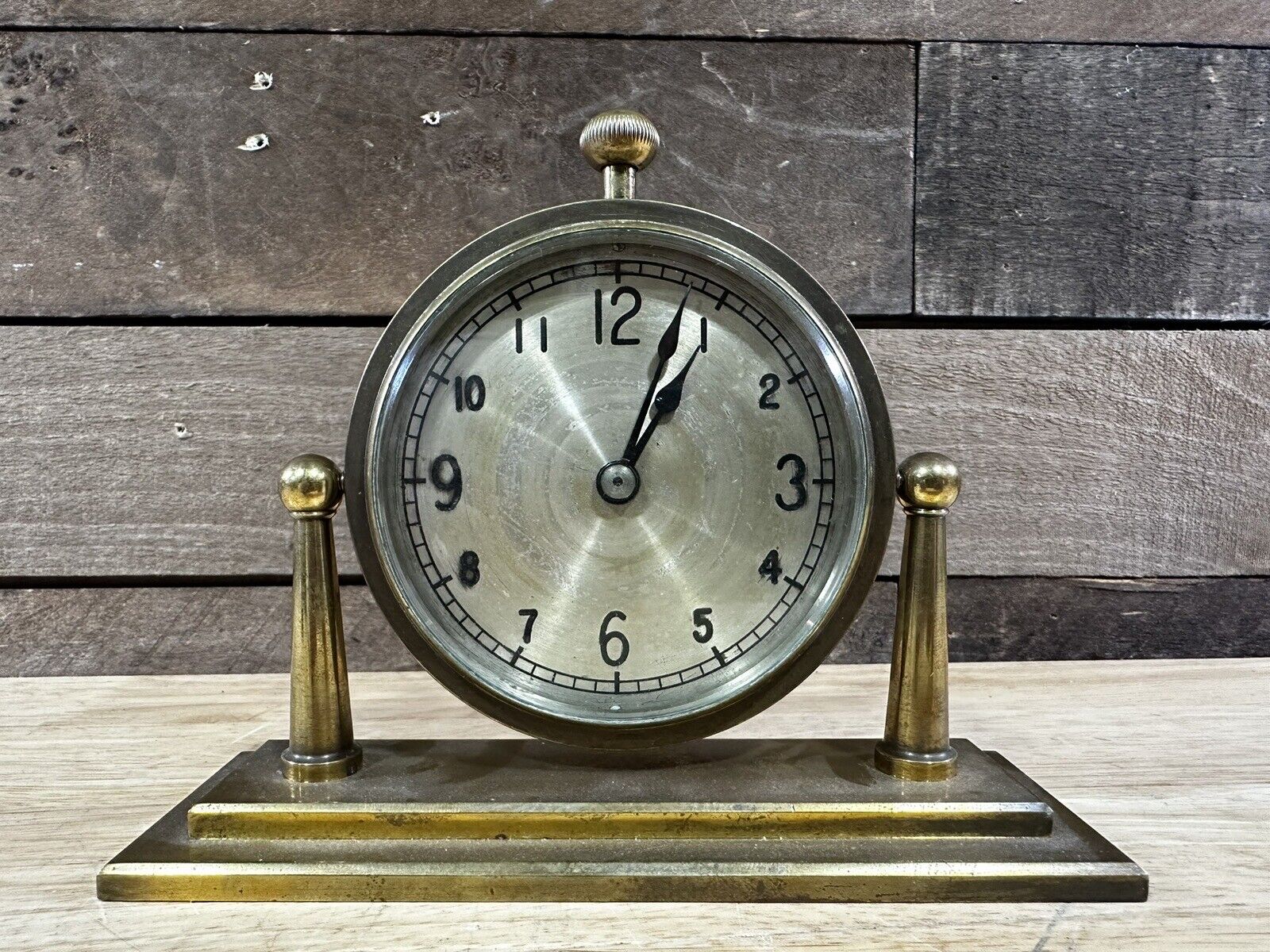 Vintage Solid Brass Unmarked Clock