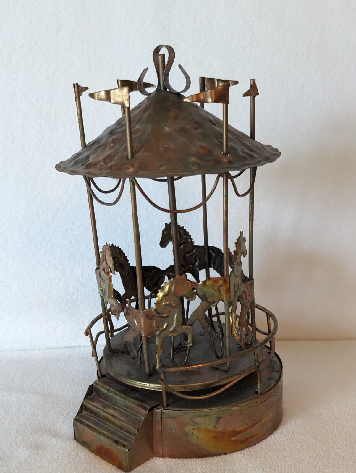 VINTAGE COPPER MUSICAL CAROUSEL