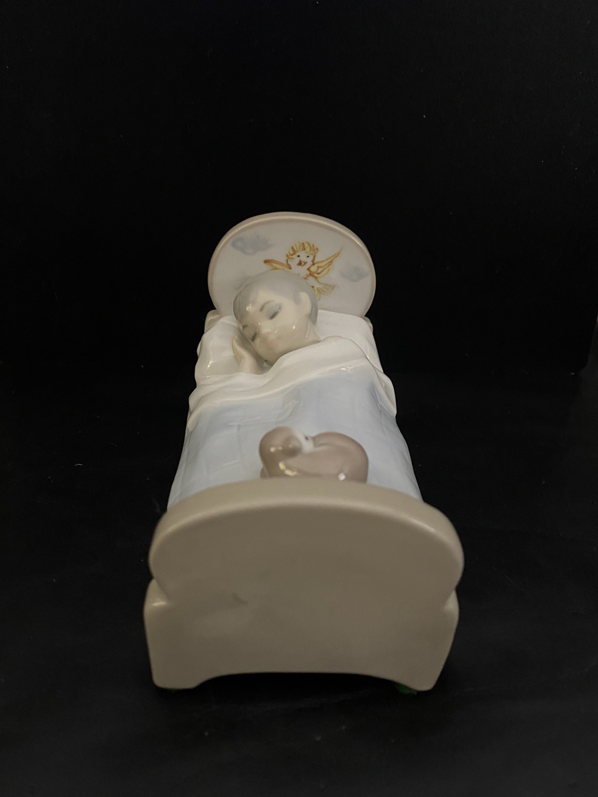 Vintage Zaphir Boy In Bed With Cat Made In Spain Signed 