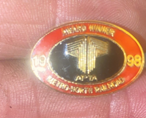 Vintage 1998 Metro North Railroad APTA Award Winner Lapel Pin Vintage 1998 Metro North Railroad APTA Award Winner Lapel Pin