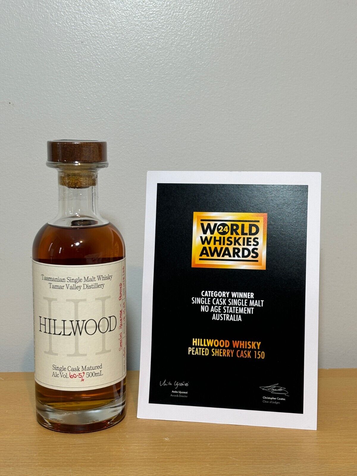 Hillwood Sherry Cask No.150 WWA 2024 Category Winner Single Cask whisky No.18/55