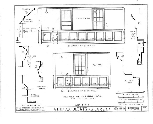 Photo:Robinhood Maine Benjamin Riggs House 1785 HABS Elevation Details