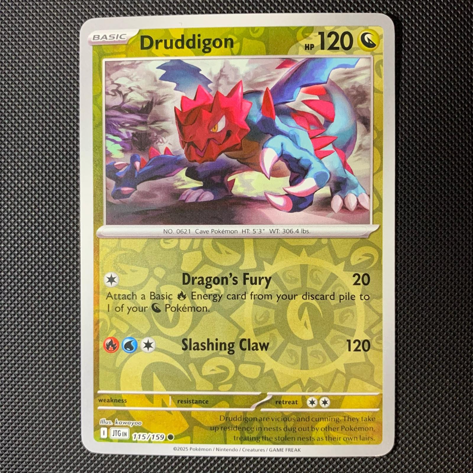 Druddigon 115/159 Common Journey Together Pokemon Reverse Holo Near Mint
