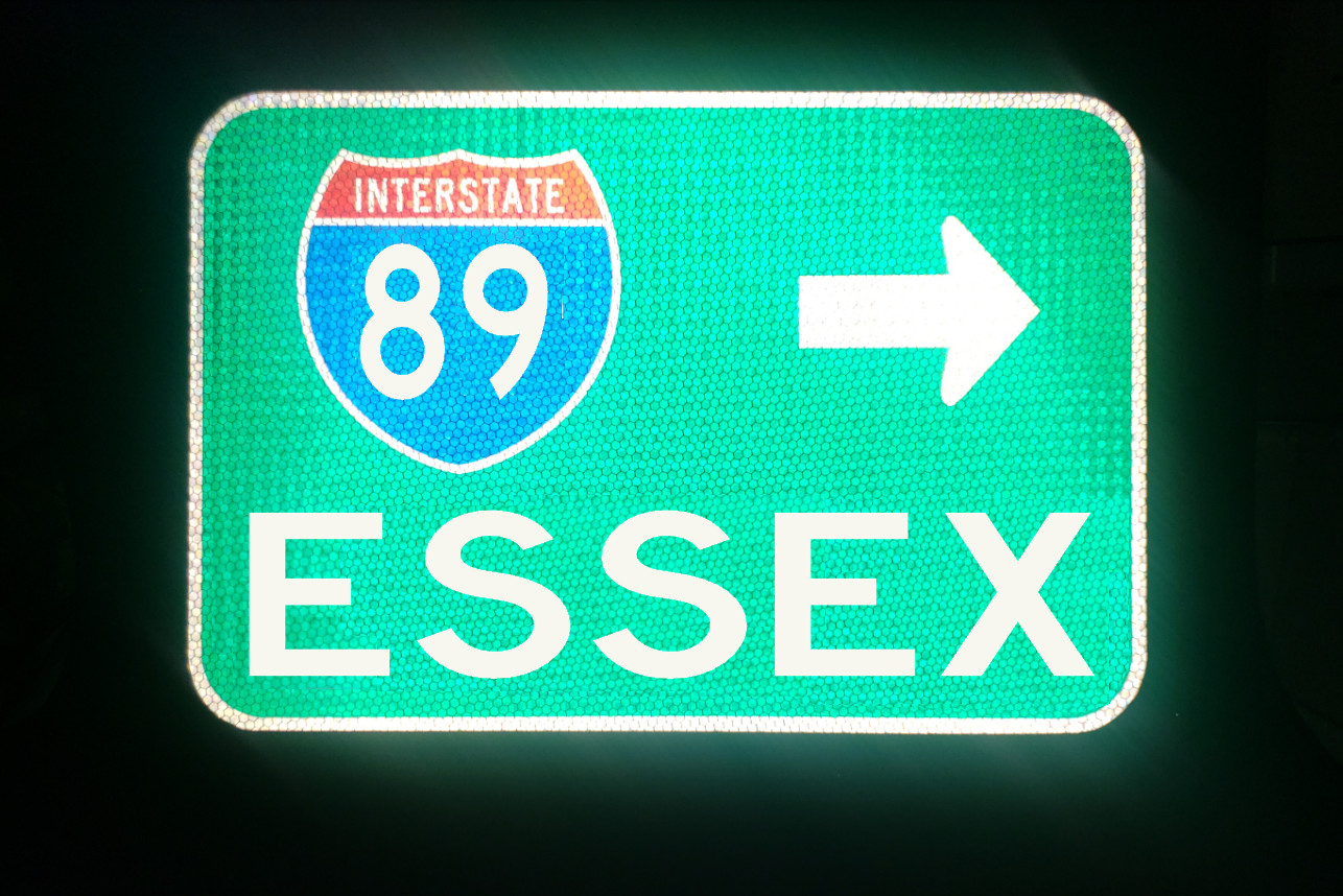 ESSEX Interstate 89, Vermont route road sign 18\ ESSEX Interstate 89, Vermont route road sign 18\