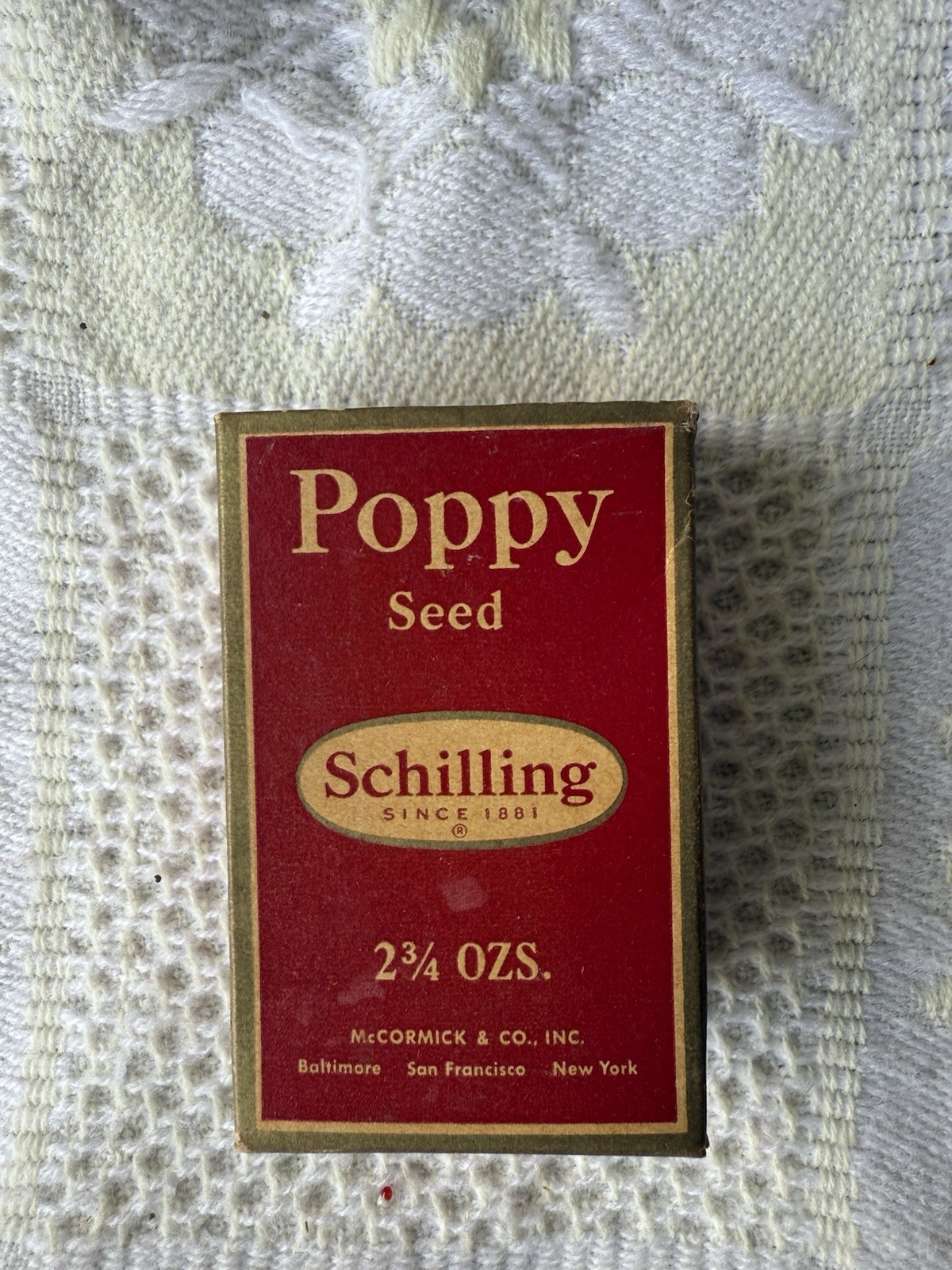 Vintage Schilling Poppy Seed 2¾ oz – Full, Unopened Spice Tin, Retro Dec