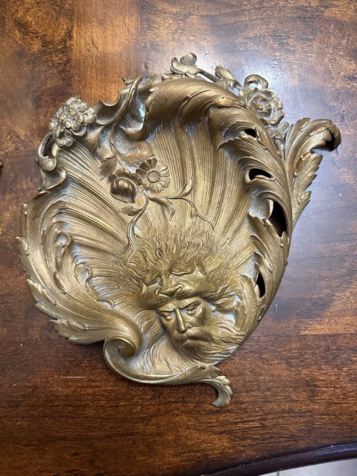 Antique french bronze 19th century Art Nouveau  Tray Platter 