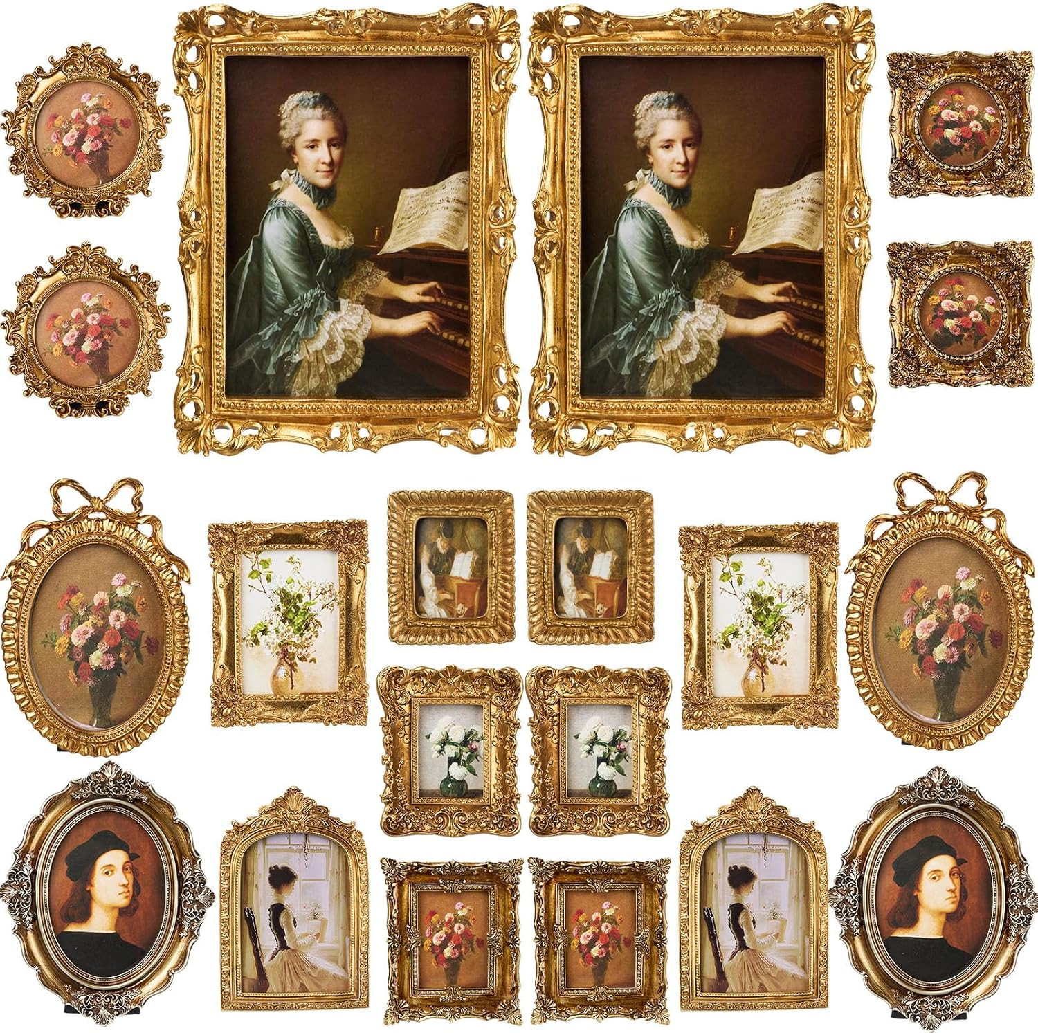 20 Pcs Wooden Vintage Gold Picture Frame Bulk 20 Pcs Wooden Vintage Gold Picture Frame Bulk