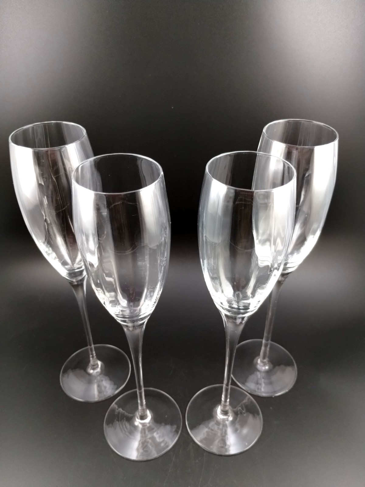 (4) ORREFORS~Optica Symphony Crystal Champagne Flute~9.75\