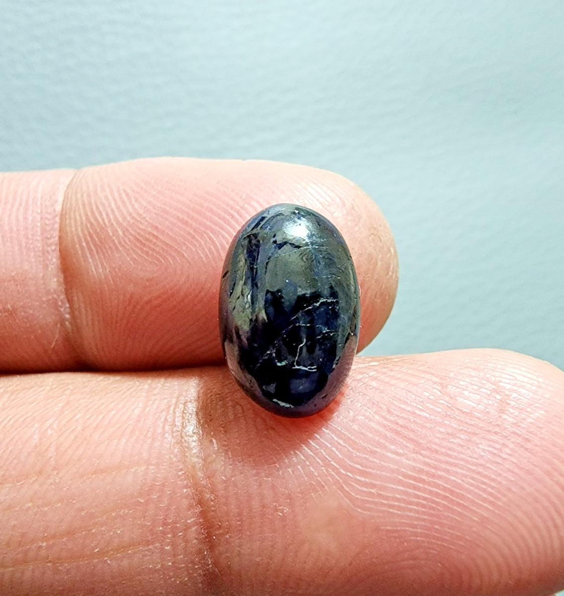 7.48ct Beautiful Madagascar Blue Sapphire Oval Stone Cabochon Natural Gemstone