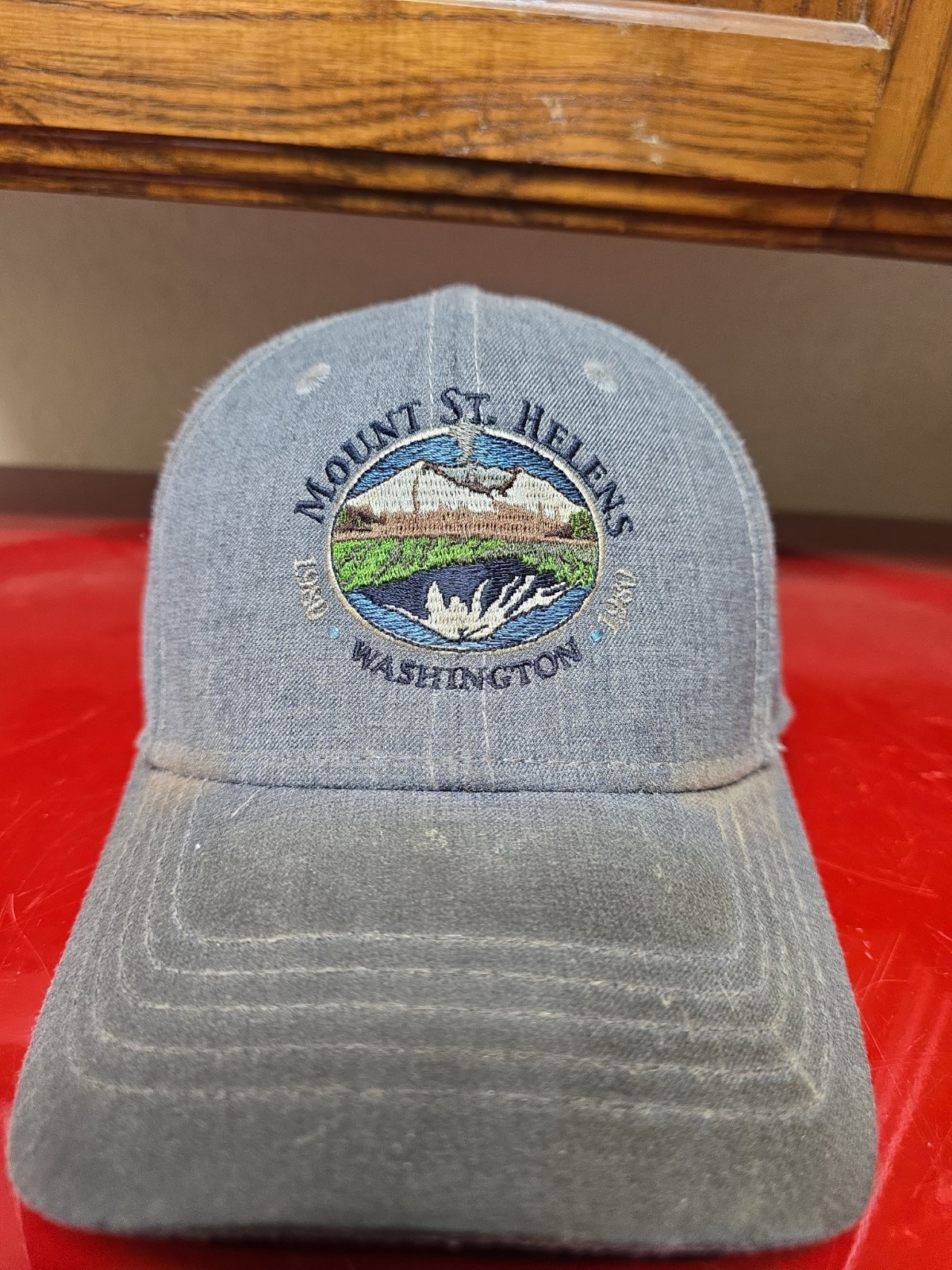 Vintage Mount St. Helens Washington 1980 Souvenir Brown Adjustable Hat Cap