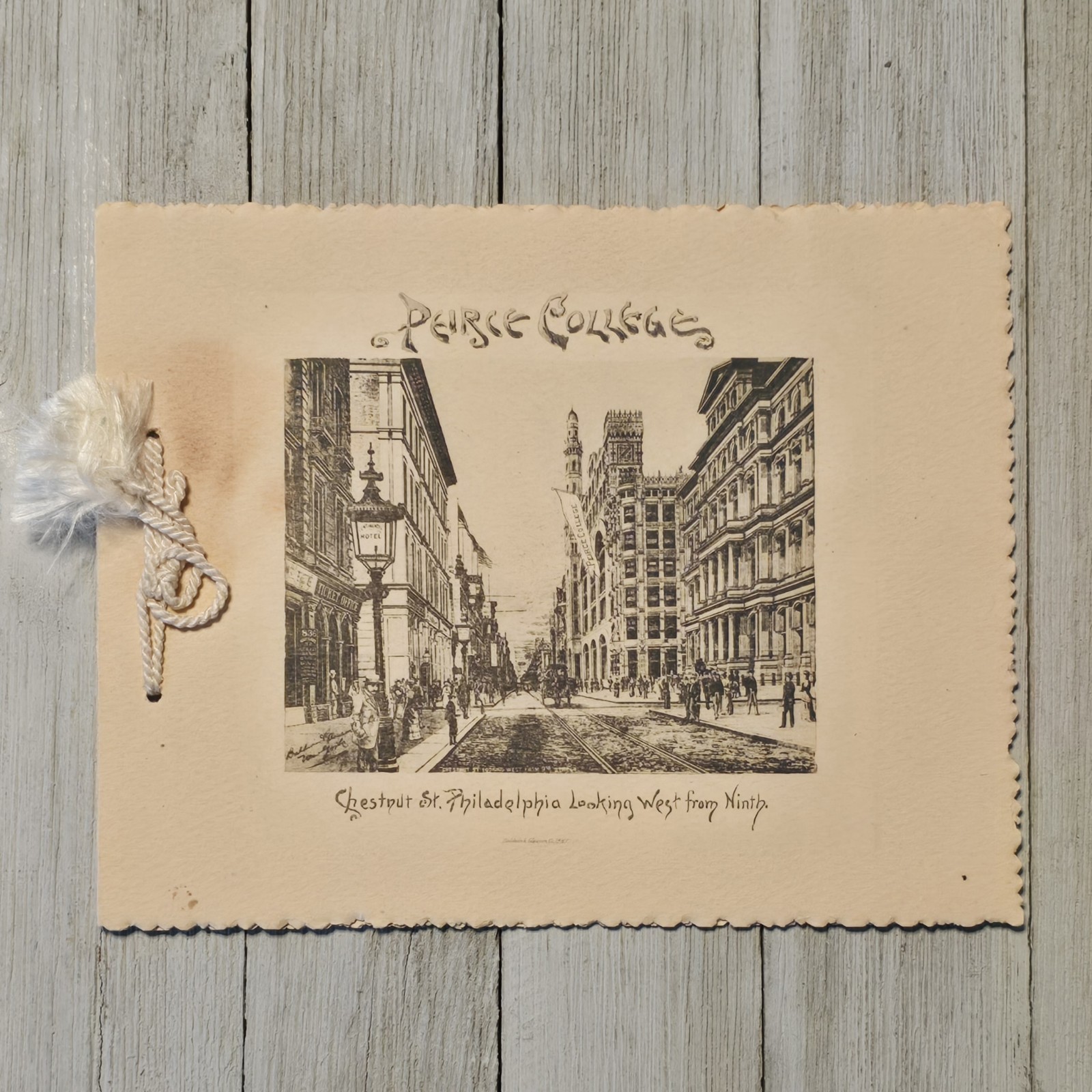 Antique 1889 Pierce College of Business Philadelphia PA Graduation Invitation
