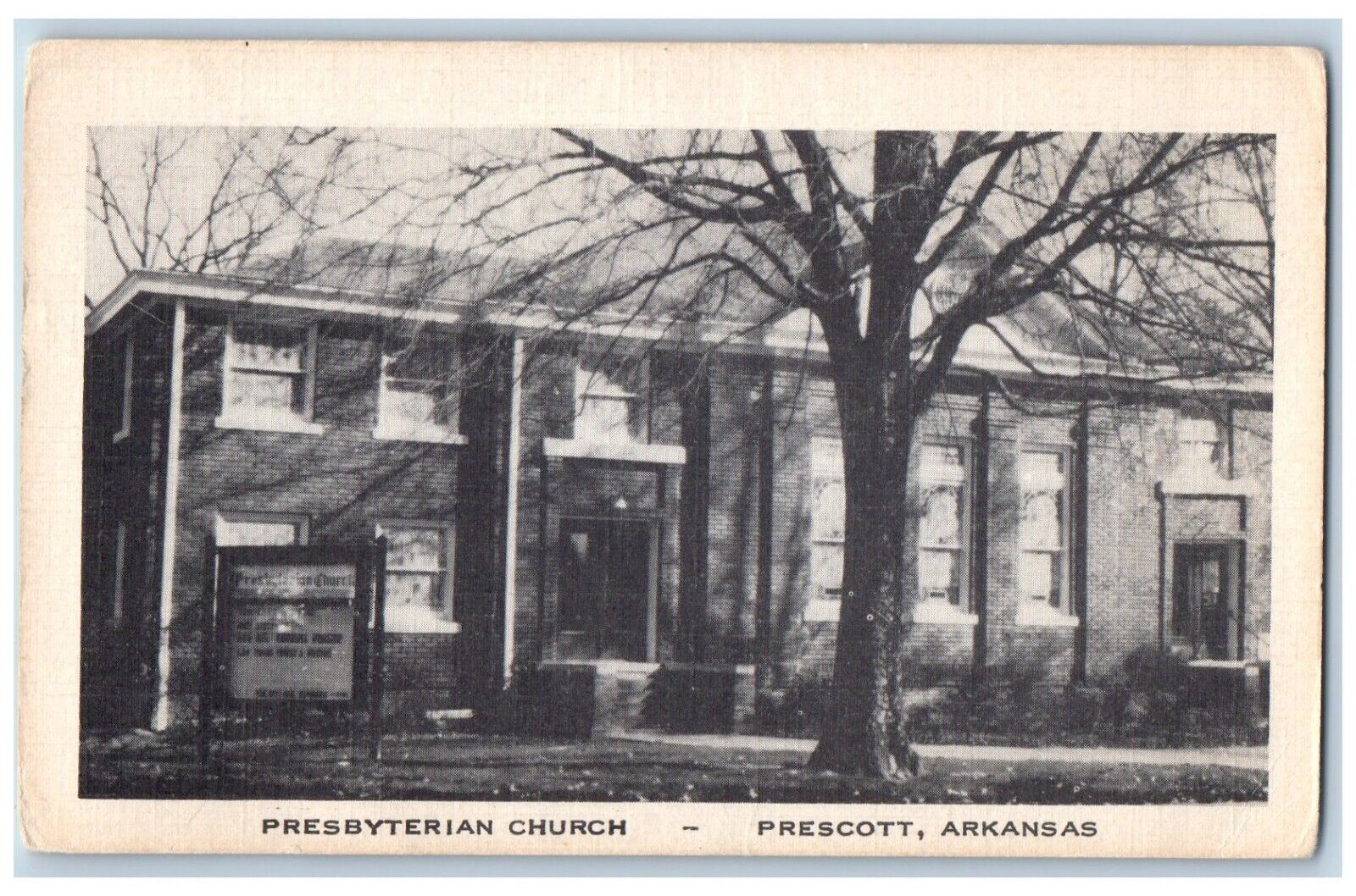 Prescott Arkansas AR Postcard Presbyterian Church View 1958 Posted Vintage