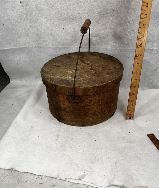 antique pantry box large w/ handle 11.5 x 6.5 high natural finish original 1800s