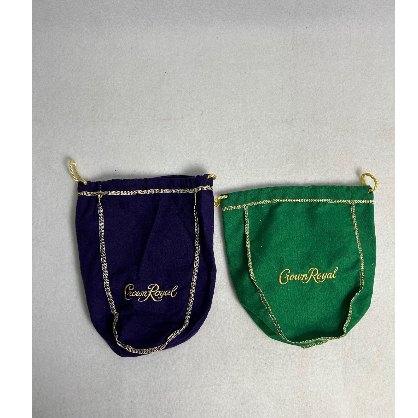 Collectible Barware Crown Royal OS Purple Green Drawstring Storage Bags 2pk