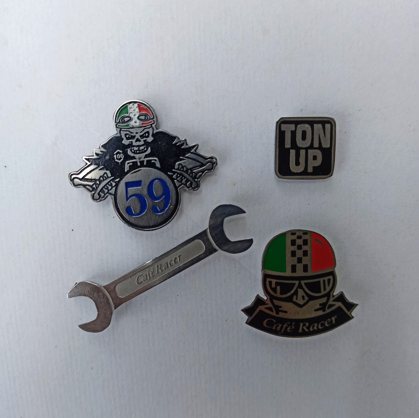 vintage cafe racer pin 4x italy club motorcycle bike ton up 59 sale
