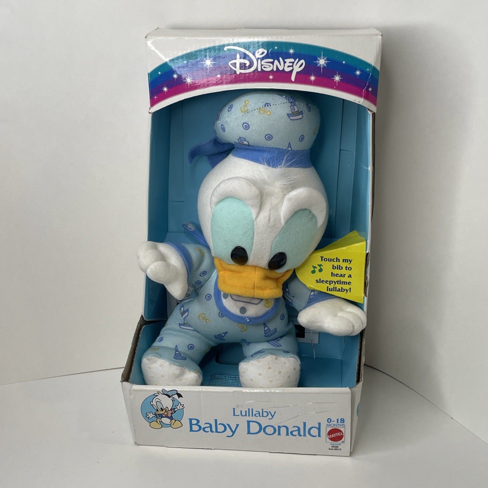 Vintage 1992 Lullaby Baby Donald Duck Mattel Disney Mickey - NEW IN WORN BOX