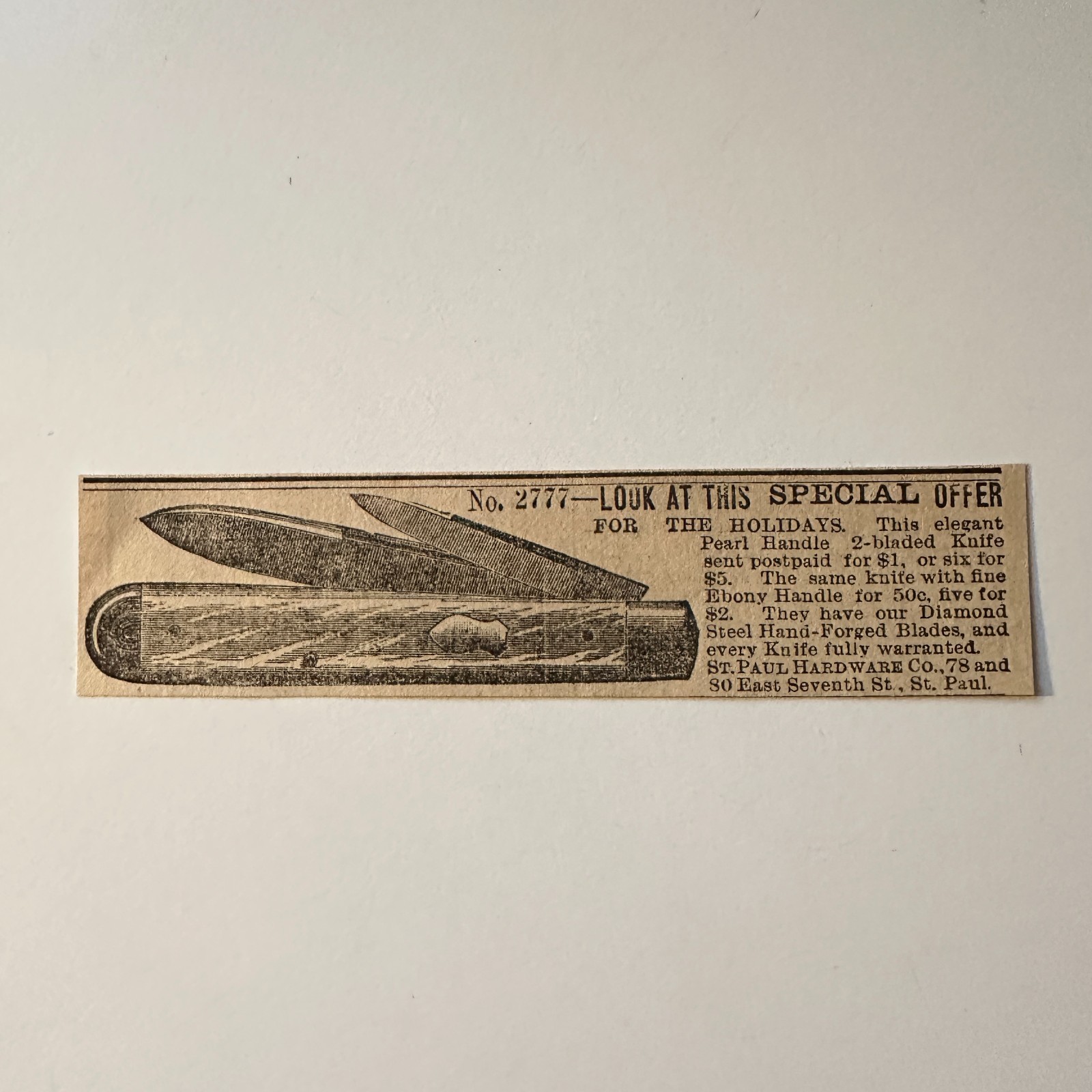 St Paul Hardware Co 78 & 80 East Seventh St St Paul 1888 MN Clipping 5AK9-M15