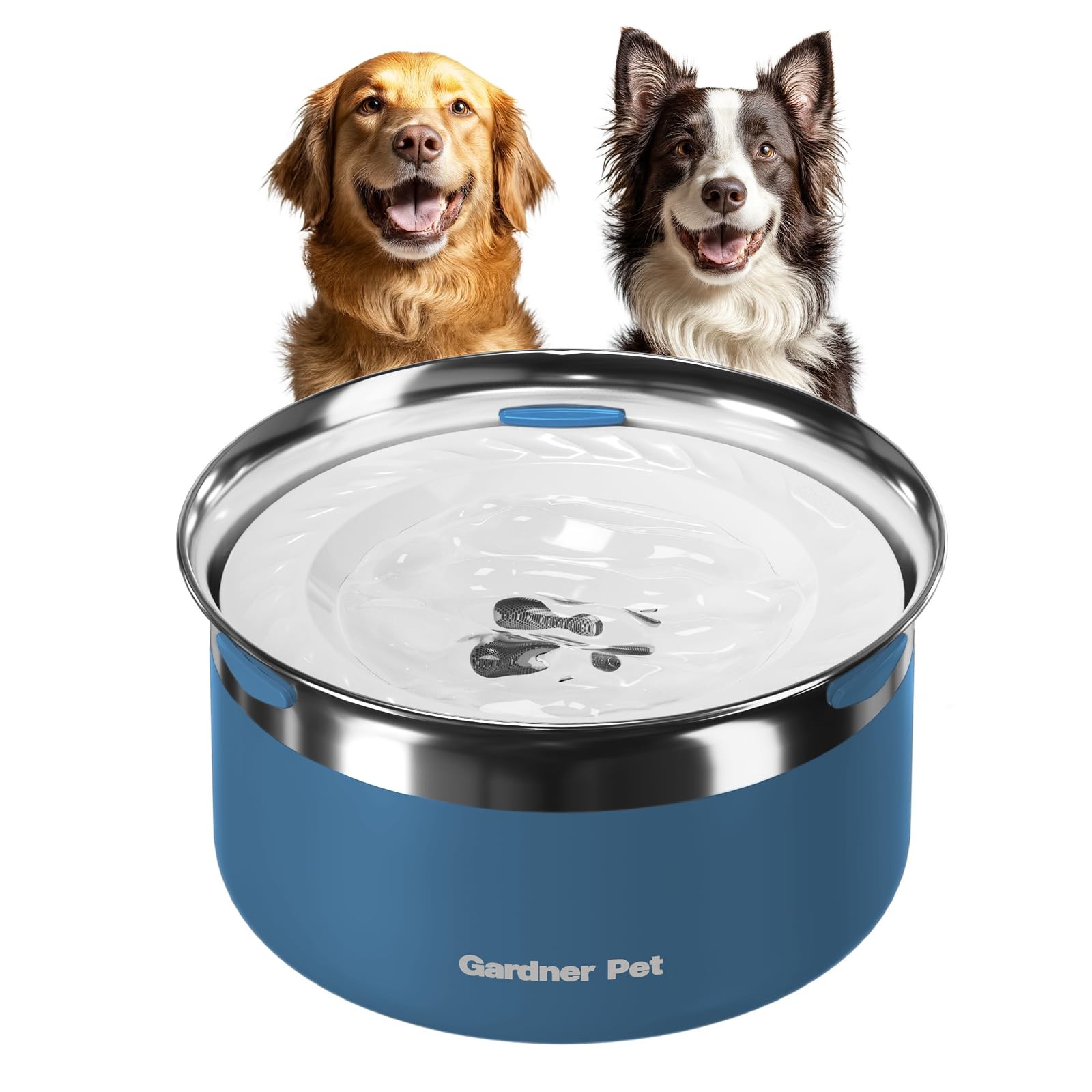 Gardner Pet 1-Gal Stainless Steel No Spill Dog Water Bowl - Blue
