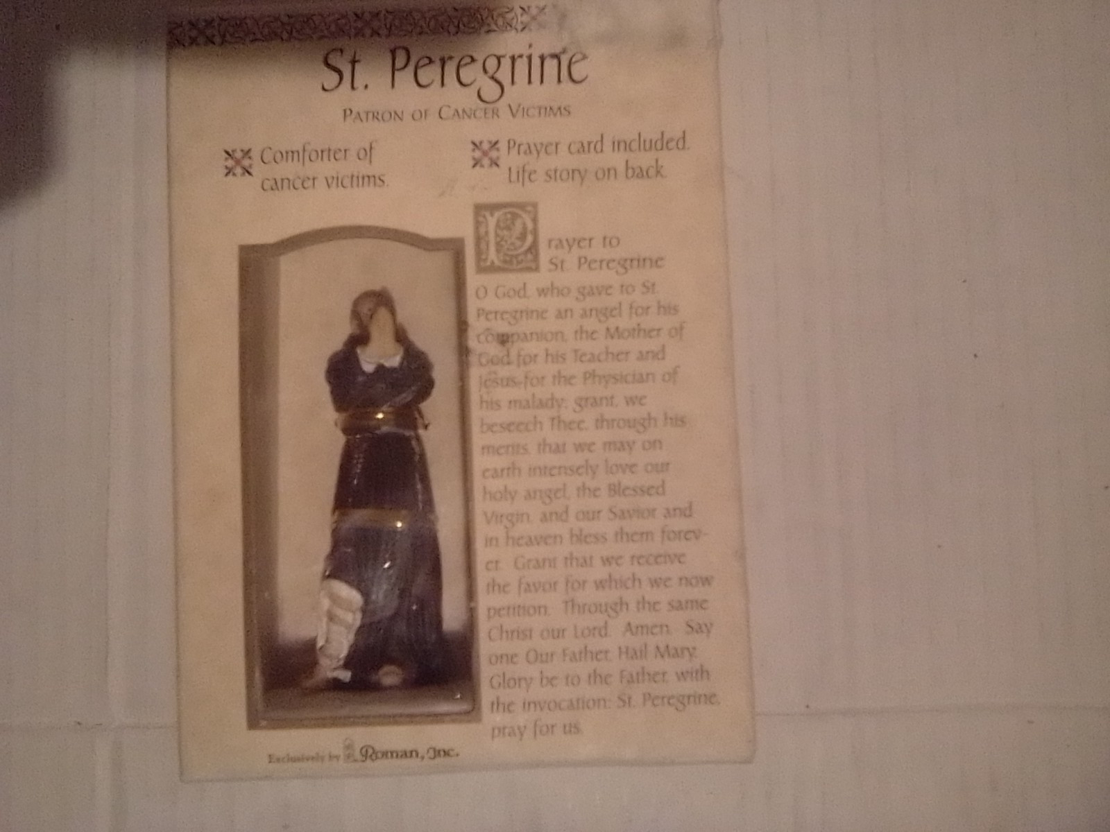 Roman Inc ST. Peregrine Patron of Cancer Victims 3\