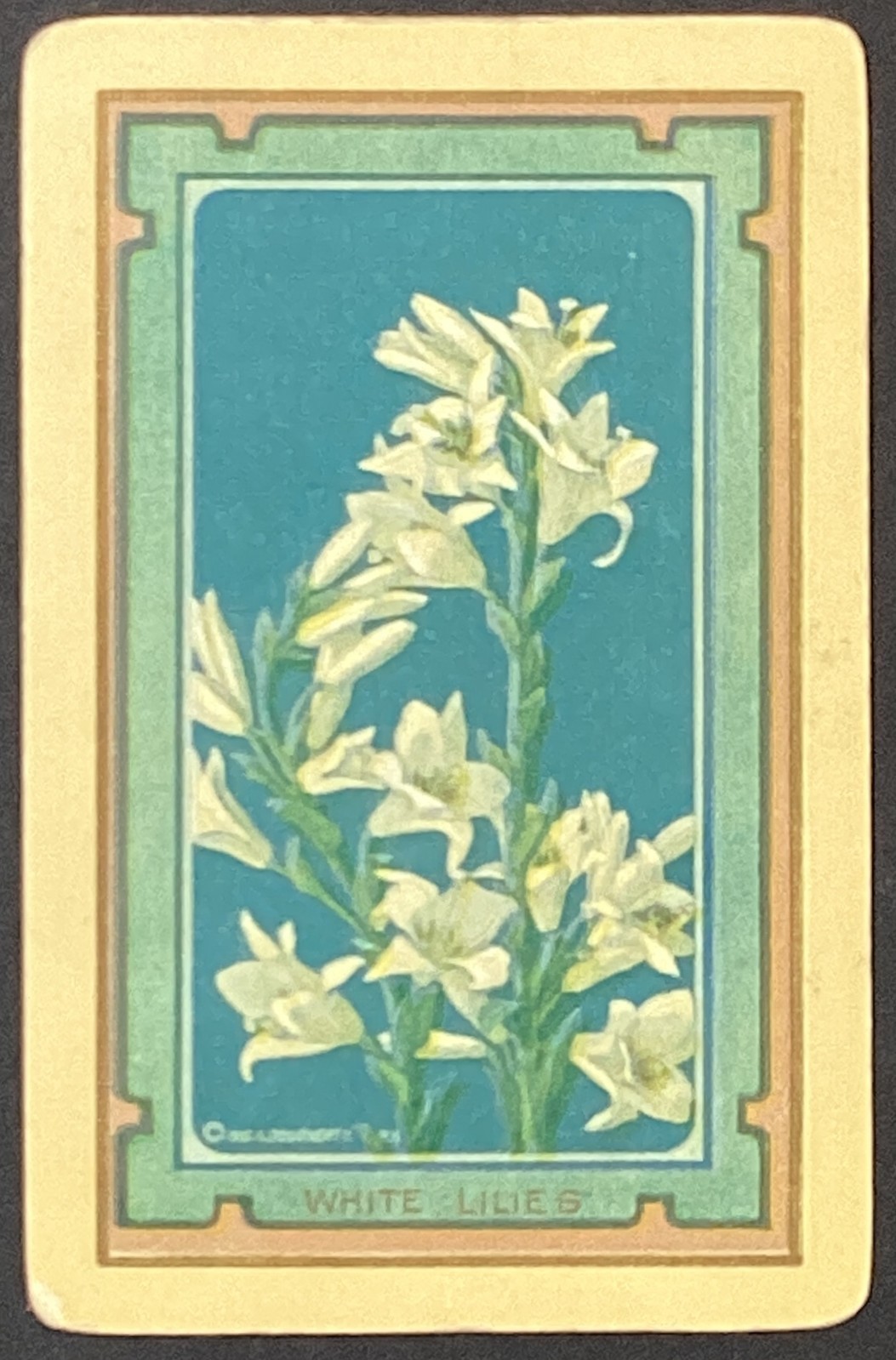 Flowers Named White Lilies Vintage Single Swap Playing Card