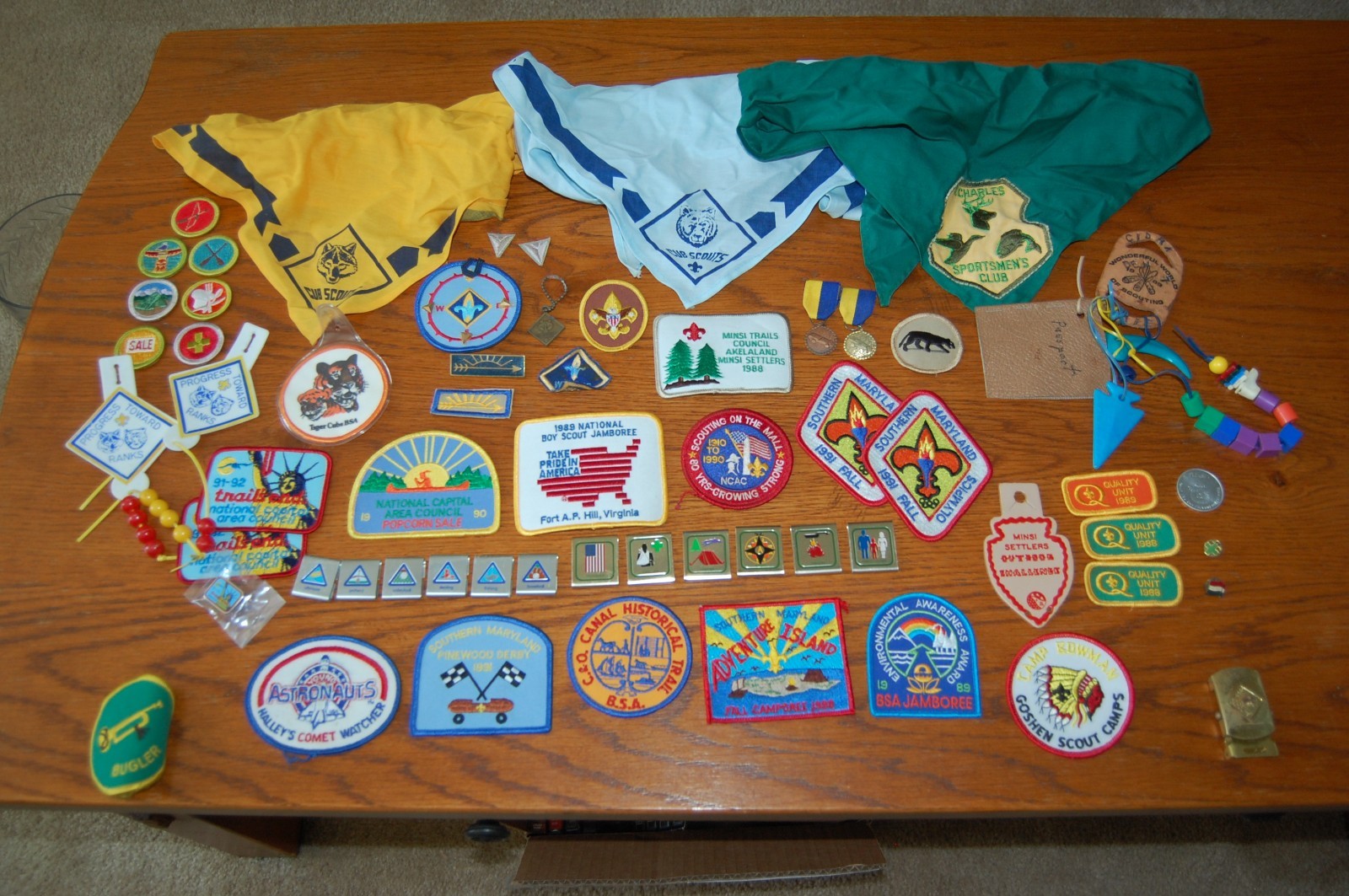 Large collection of Cub and Boy Scout memorabilia from the 1980's