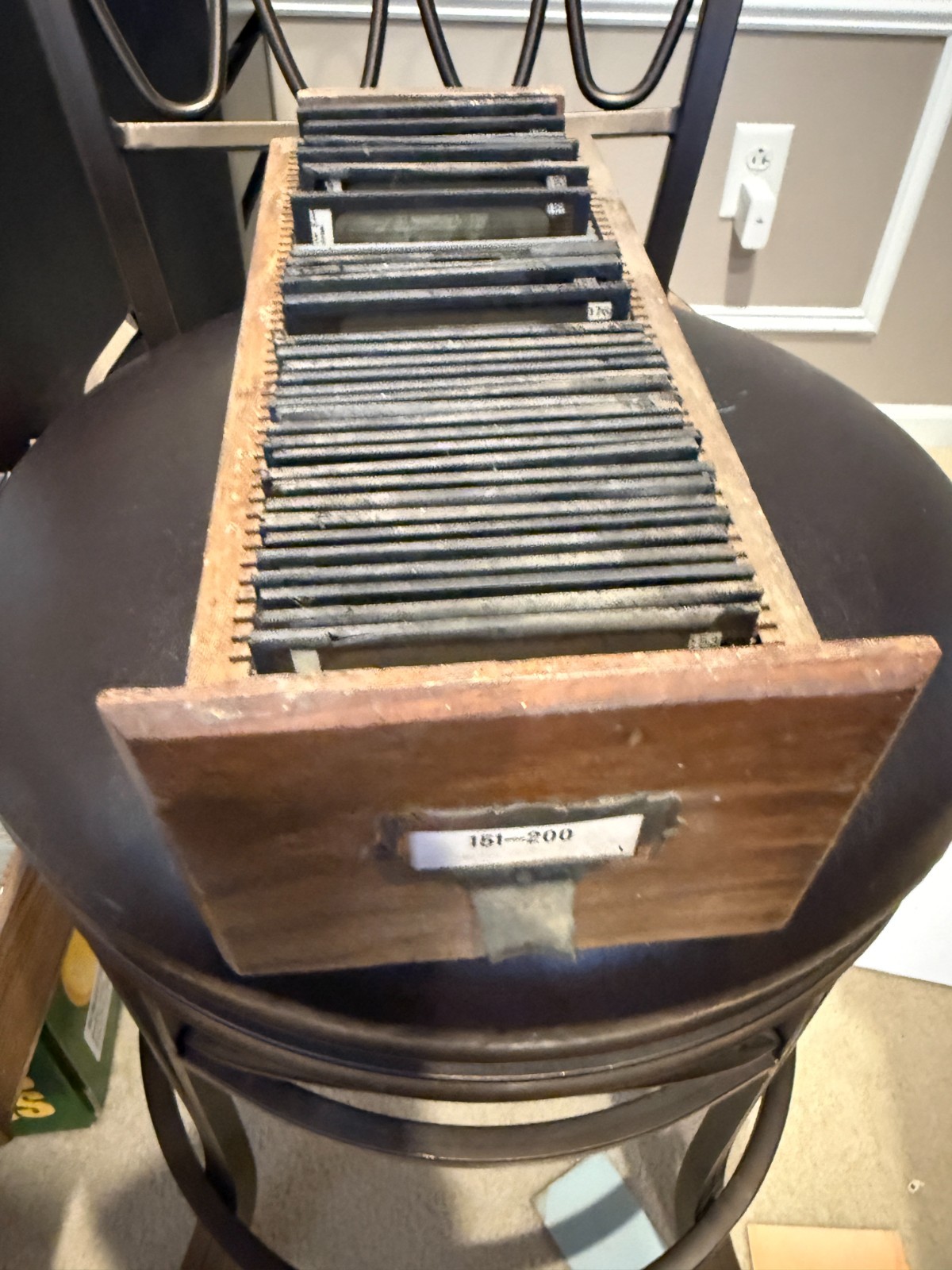 27 Antique Keystone Glass Lantern Slides Americana USA 151-200 w/ Wood Case