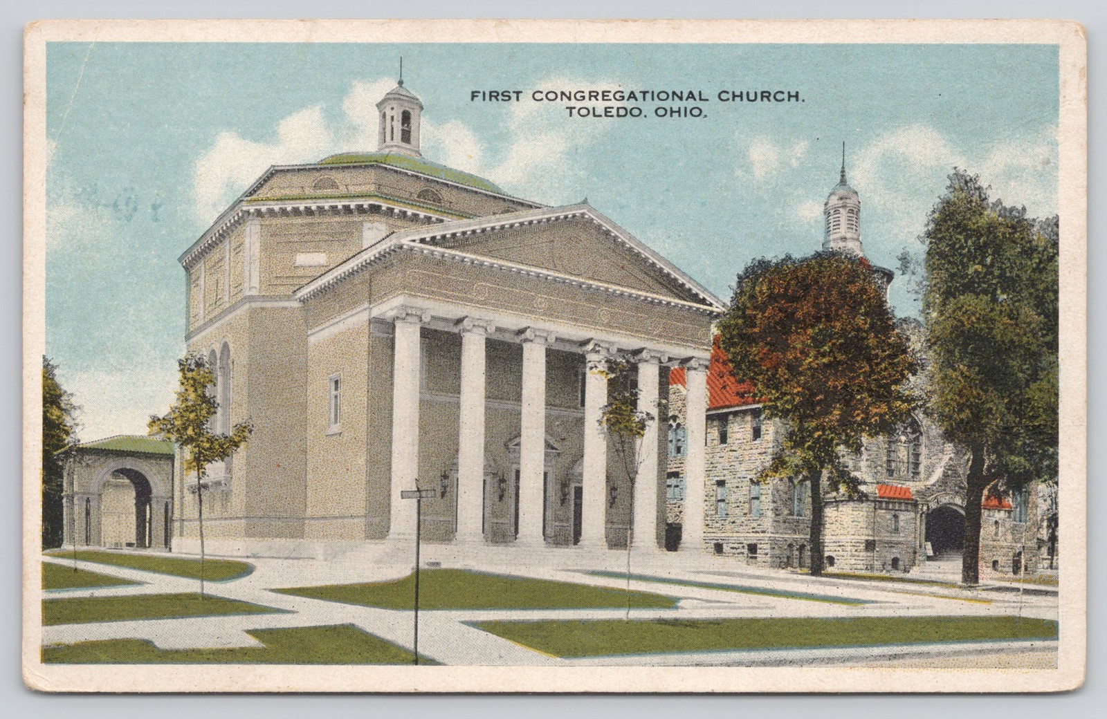 First Congregational Church Toledo Ohio Postcard PM1917