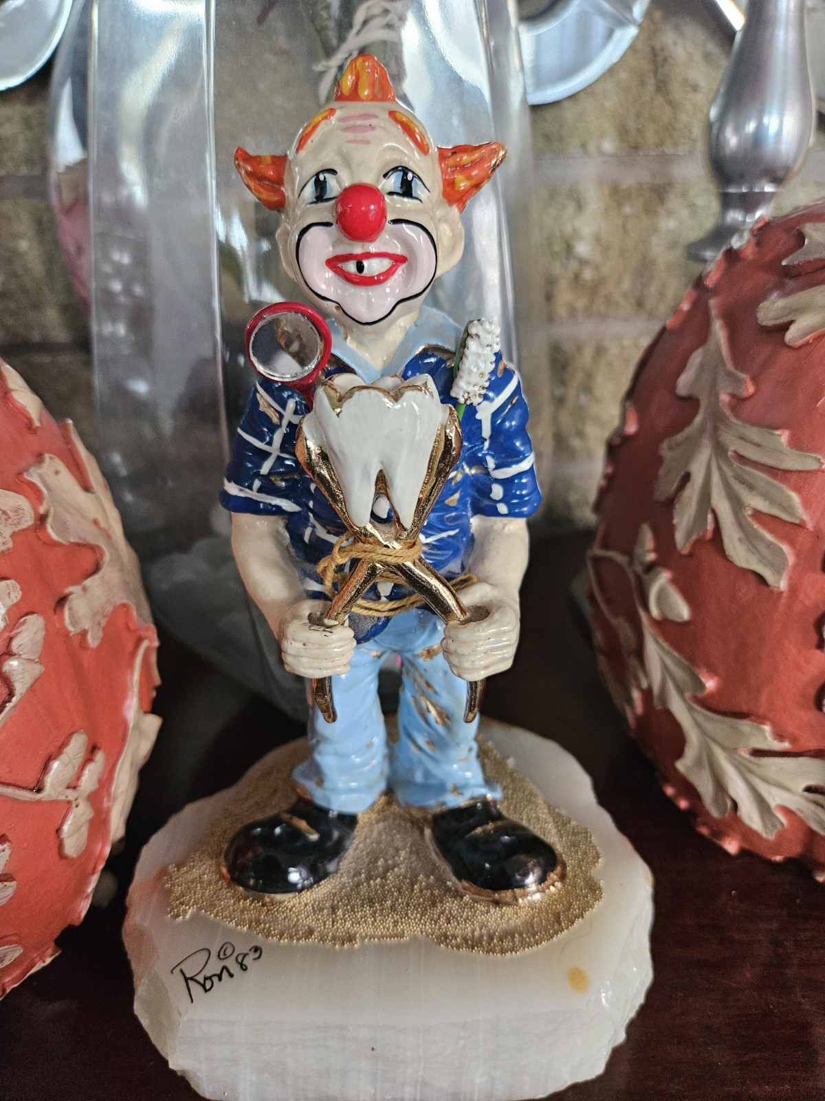 VTG -  Ron Lee - Clown Dentist  (Gold Plated, 1983) - Signed