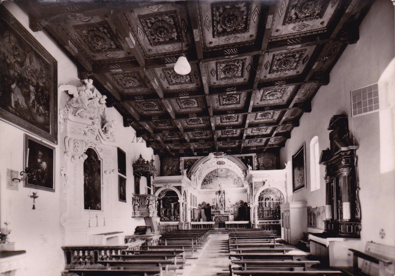 SWITZERLAND - Santa Maria/Calanca - Interior towards the Choir - Photo Postcard 1958