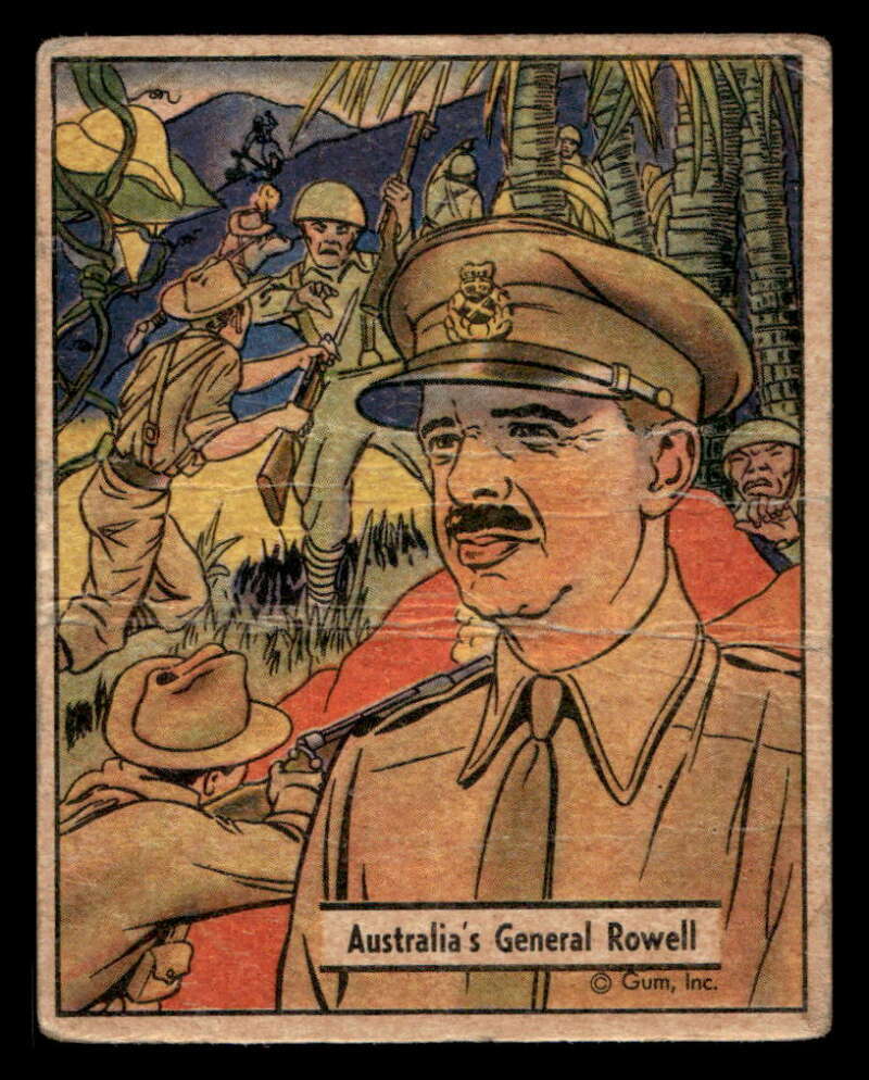 1941 War Gum Uncle Sam R164 Australia's General Rowell #131 PR XX2360