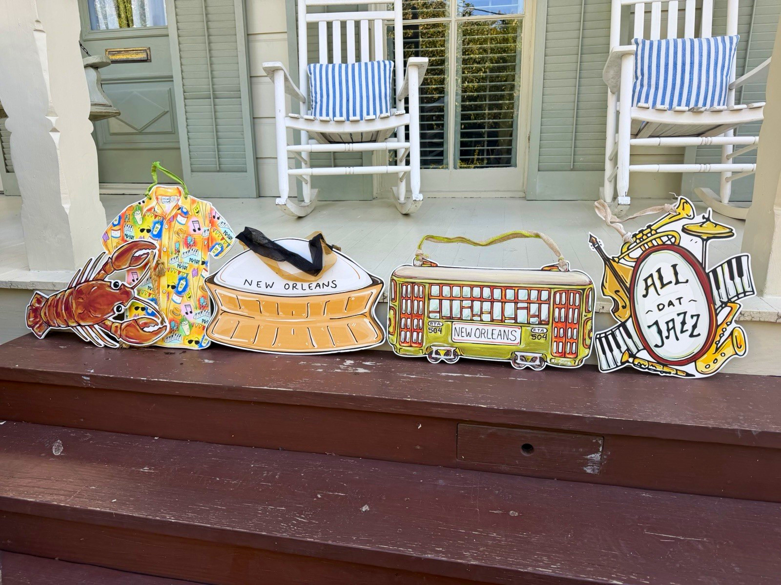 New Orleans Themed Door Hangers Lot of 5.