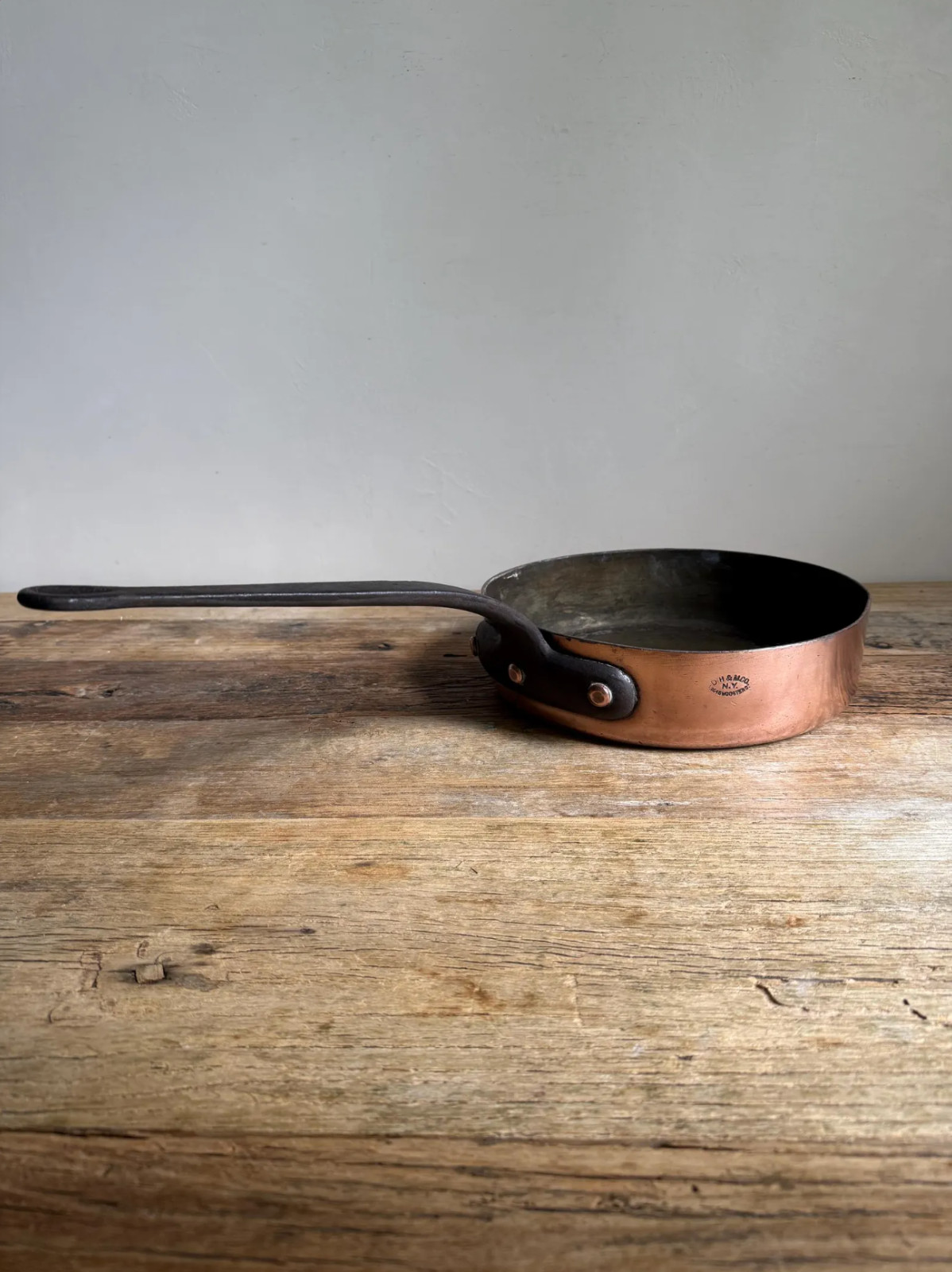 Rare Antique Duparquet Copper Sauté Pan DH&M CO 43 & 45 WOOSTER Stamp - 26cm Rare Antique Duparquet Copper Sauté Pan DH&M CO 43 & 45 WOOSTER Stamp - 26cm