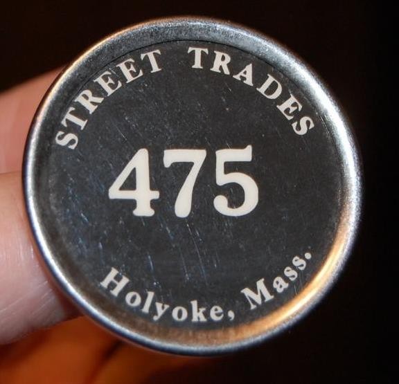 RARE VINTAGE STREET TRADES #475 HOLYOKE MA. CELLULOID PIN PINBACK BADGE HAWKERS