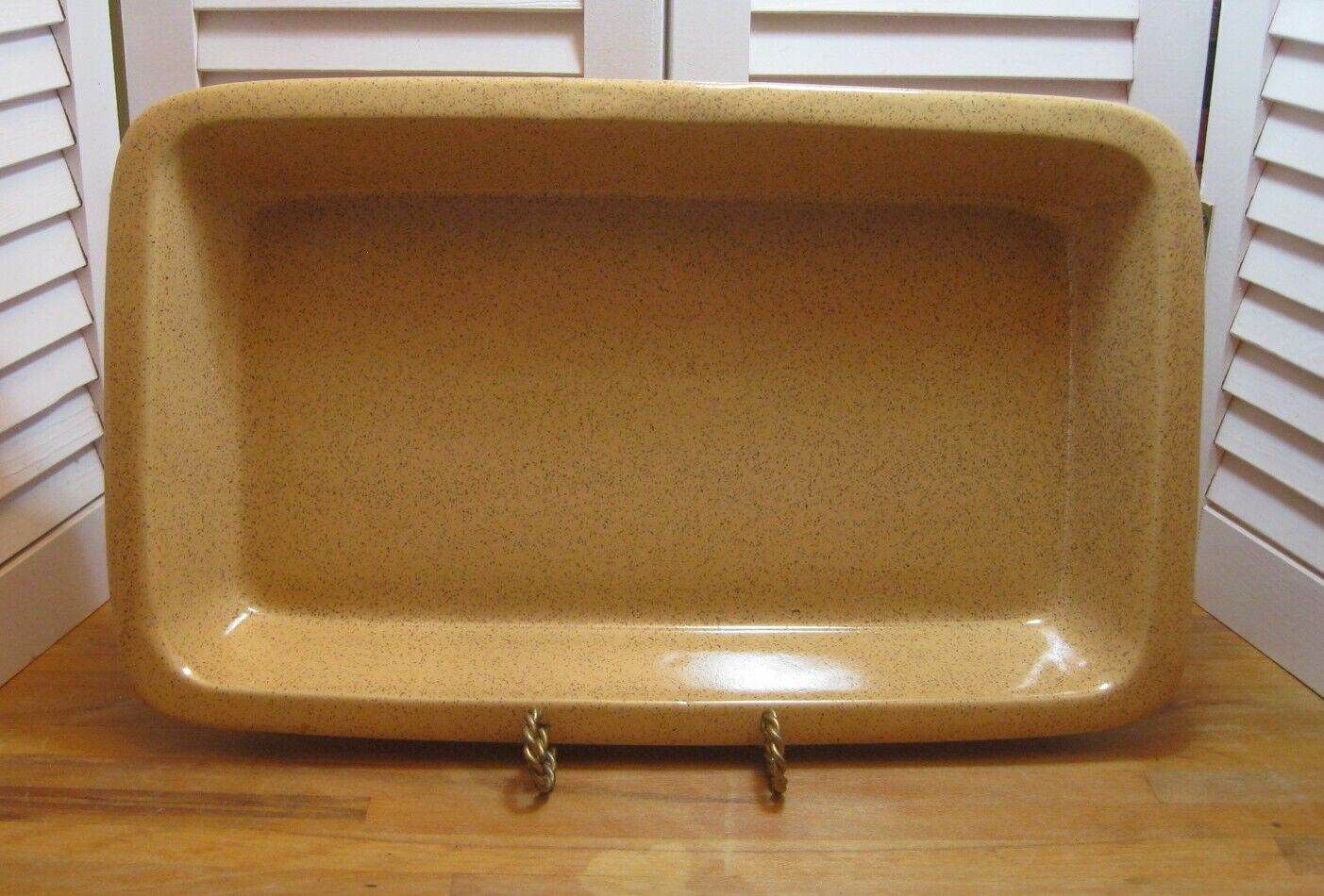 Blue Mountain Pottery 454 Canada Gold Brown Speckled Casserole Dish Rectangular