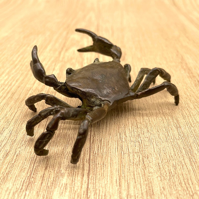 Brass Crab Sculpture Rustic Coastal Decor Cancer Zodiac Collectible Figure