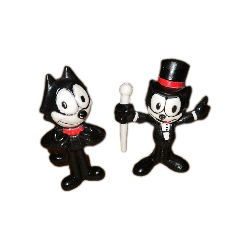 Vintage 1989 Applause Felix the Cat PVC Figures Lot Top Hat Tuxedo Bow Tie 2.5