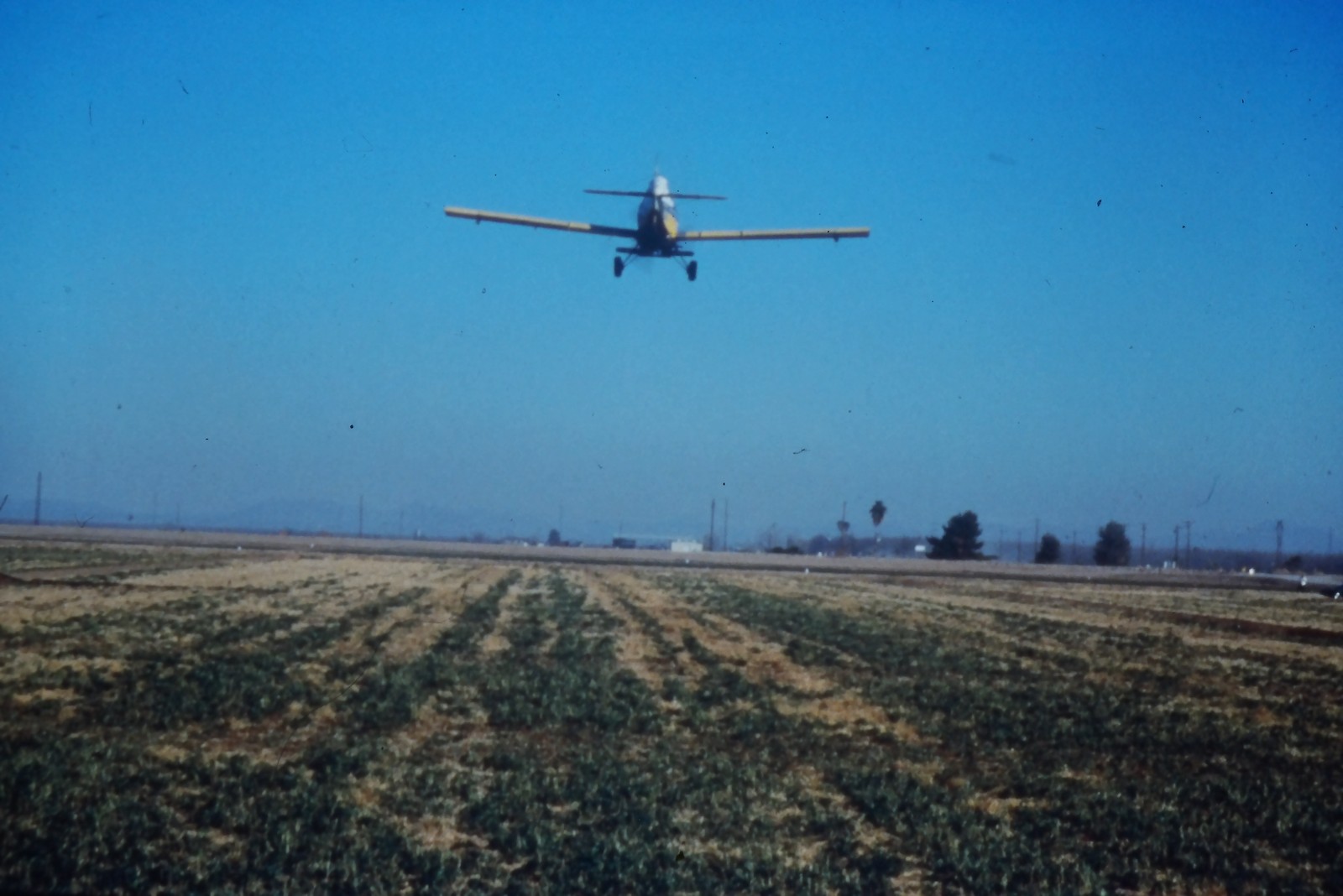 c1960\'s 35mm Slide Film Crop Duster Airplane Agricultural Field USA California