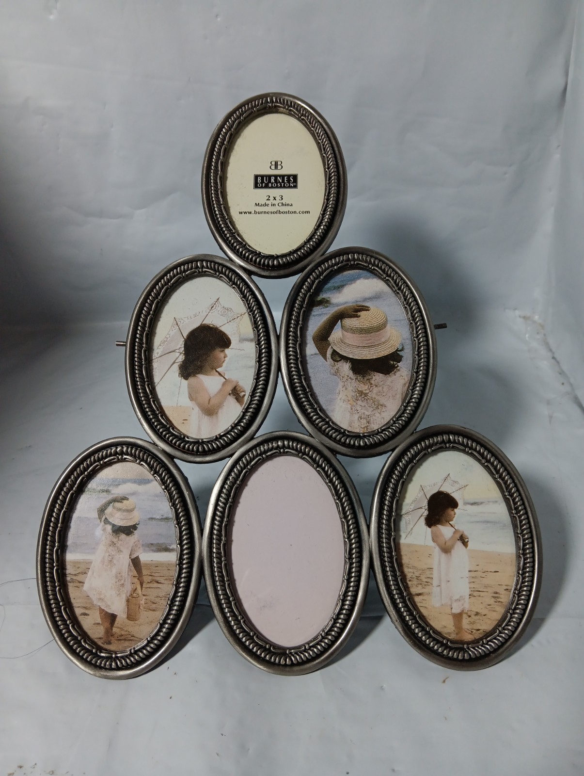 Burnes of Boston oval collage picture frame with a decorative Holde 2×3