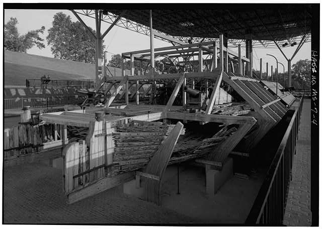 Vicksburg Mississippi U.S.S. Cairo Ironclad 1986 Starboard Stern View