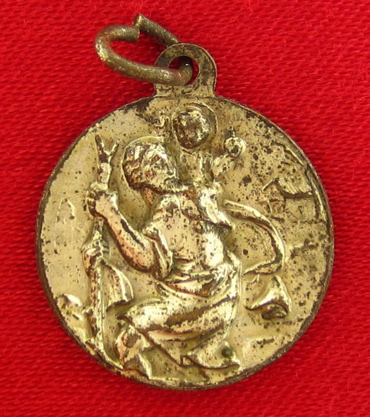 Vintage SAINT CHRISTOPHER Medal POPE JOHN XXIII Catholic Silvertone Medal