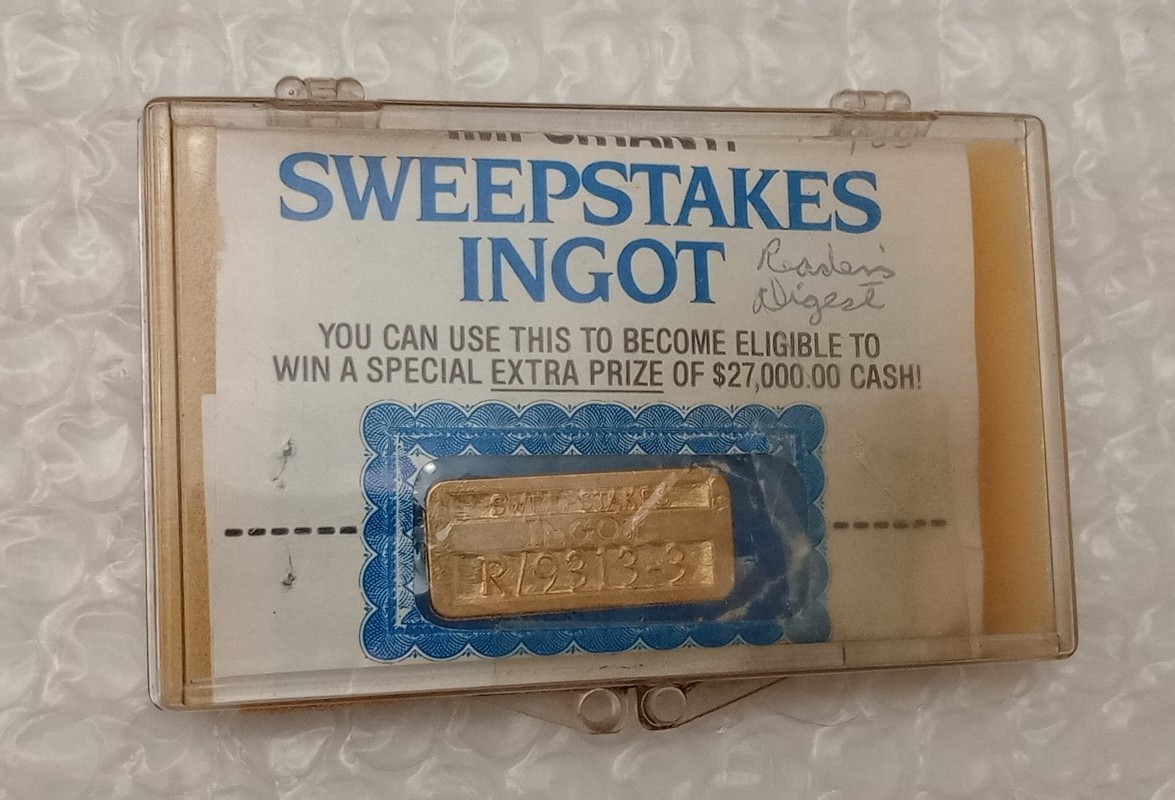 Vintage Sweepstakes Ingot R/9313-3 In Case 