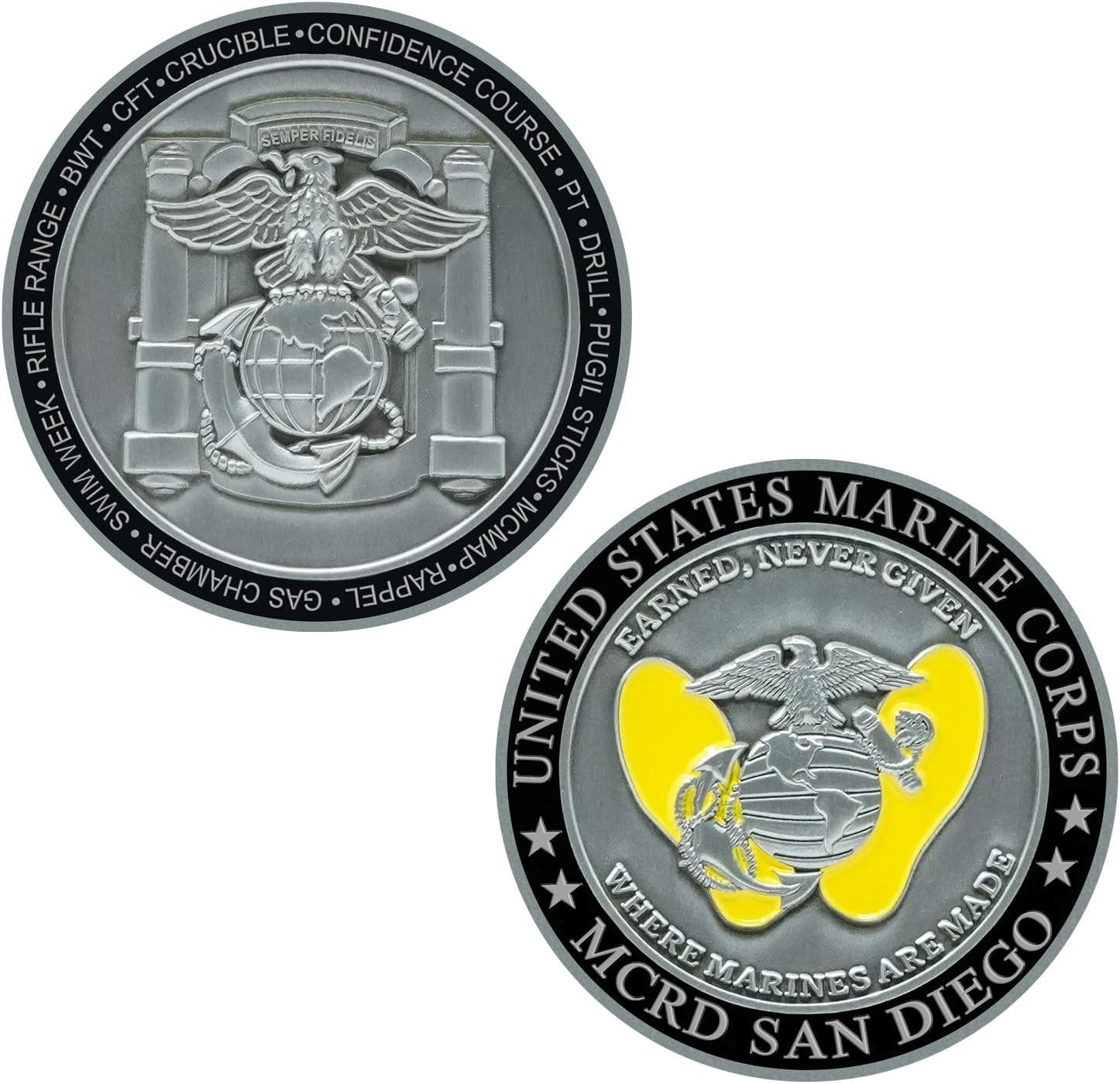 USMC MCRD San Diego Challenge Coin - Officially Licensed Marines Coin - Marine C