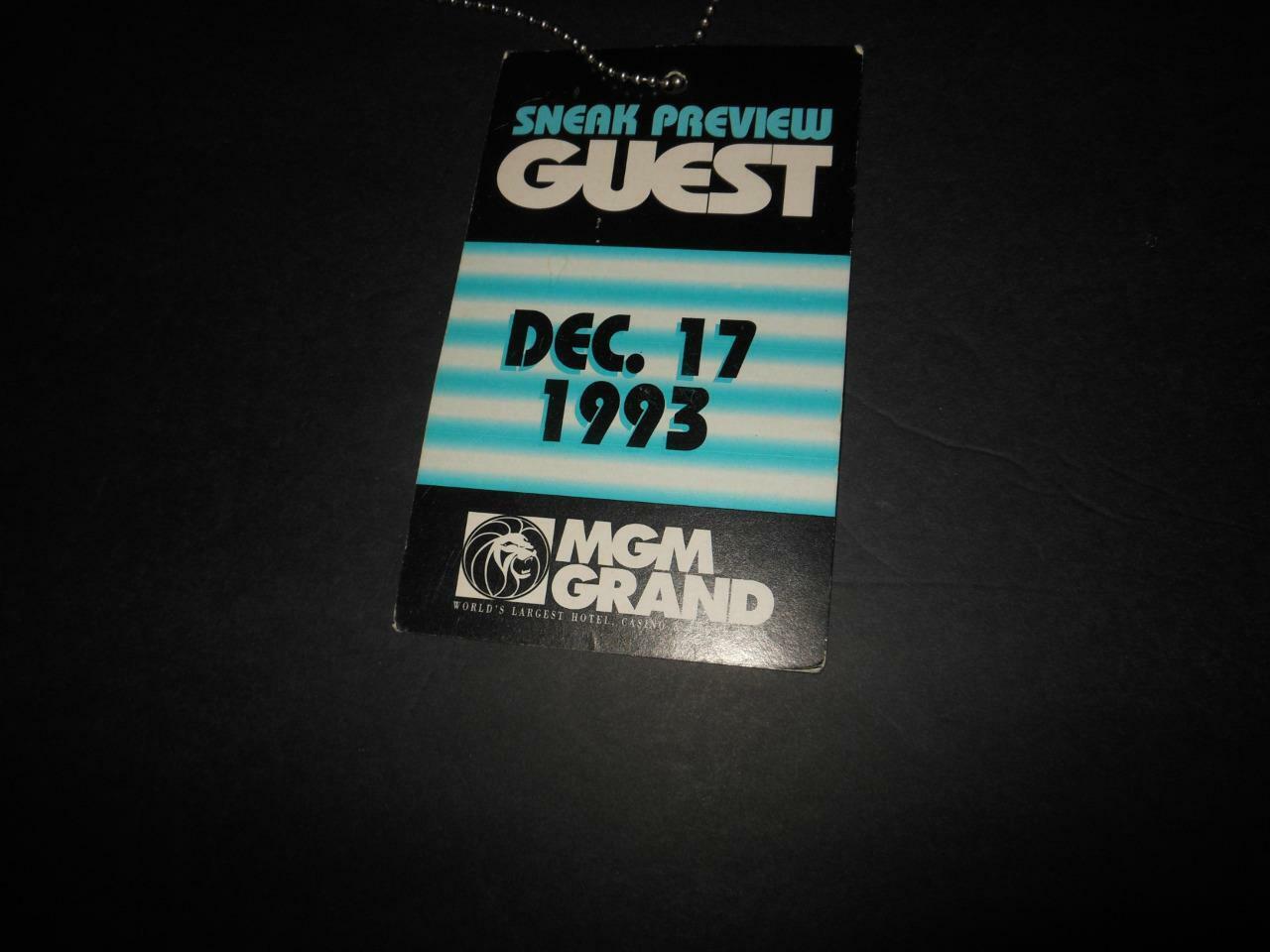 RARE MGM HOTEL CASINO LAS VEGAS GRAND OPENING VIP GUEST PASS BADGE PASS 12/17/93