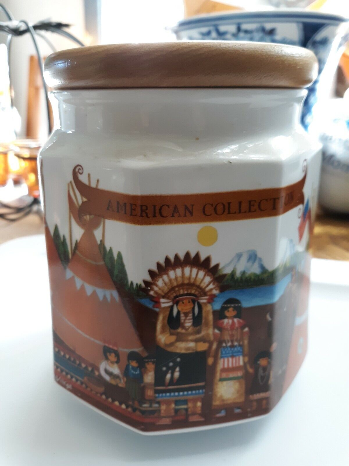Vintage Jar Nikko Classic Collection with Native Indians 